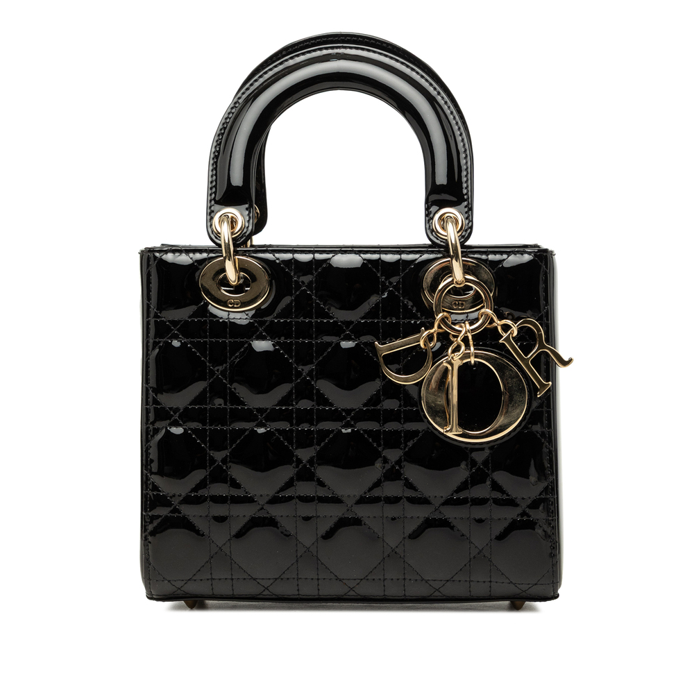 Pre-Loved Dior Small Patent Cannage Lady Dior